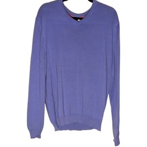Divided Periwinkle Purple Sweater with V Neck